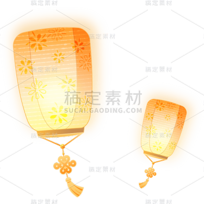 中元节灯笼元素贴纸