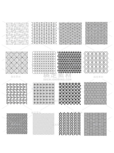 常规通用中式线条几何图形组合元素素材