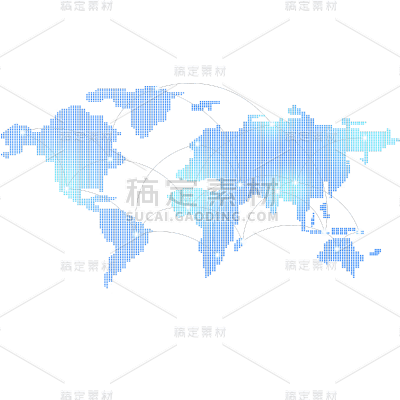 交通系列科技风点状组成世界地图