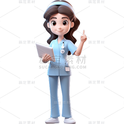 3D护士系列人物贴纸