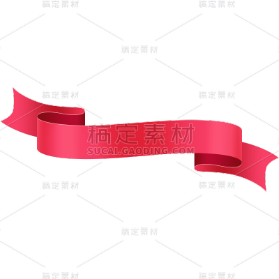红色丝带飘带彩带条幅标题框电商大促