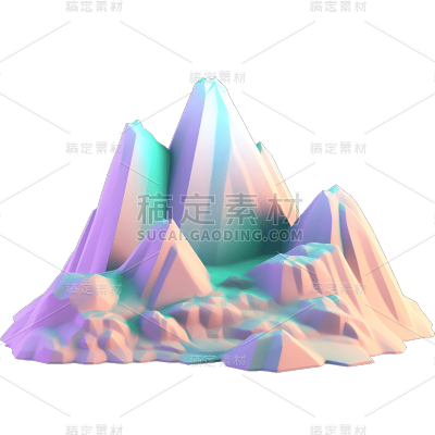 3D立体山脉贴纸
