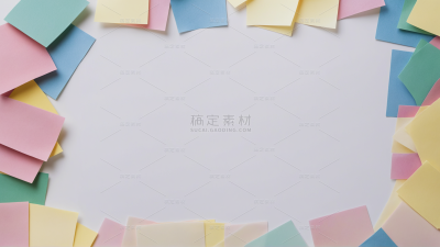 边框系列彩色环形便签纸通用背景素材