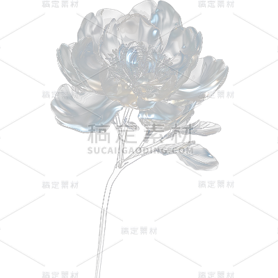植物通用水晶流体花朵元素素材