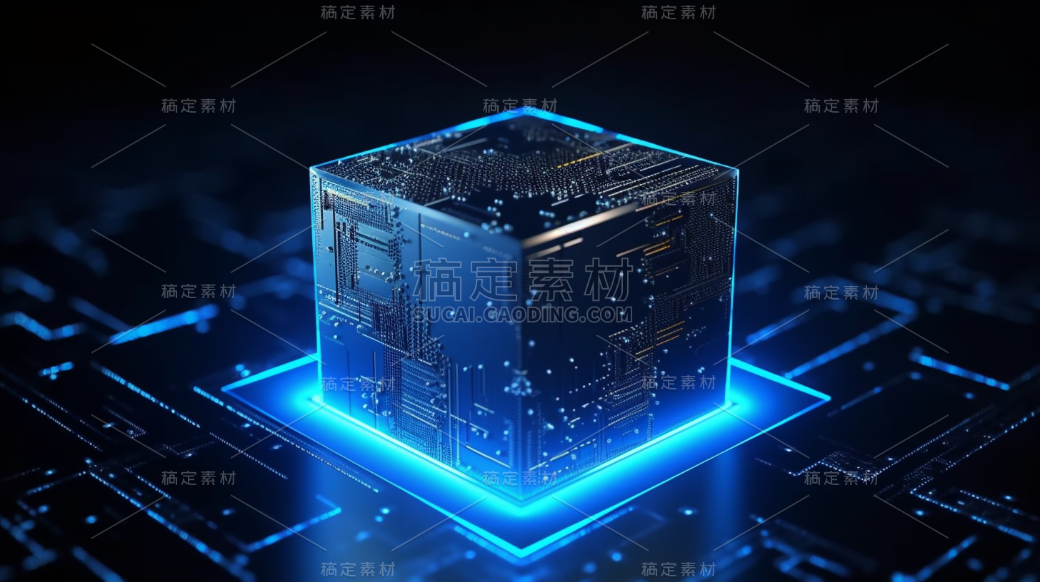 c4d酷炫AI人工智能三维立体科技芯片