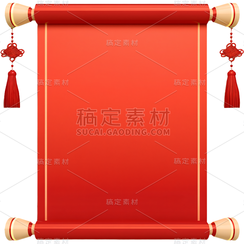 表彰系列中国风简约卷轴空白锦旗