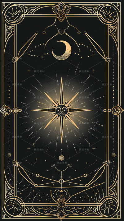 通用插画黑金色星座背景素材