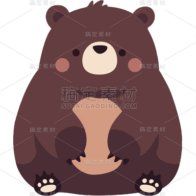 动物系列AI-通用-无描边扁平插画动物贴纸