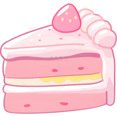 美食手绘描边卡通蛋糕