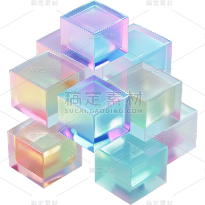 纹理通用3D几何立体元素素材