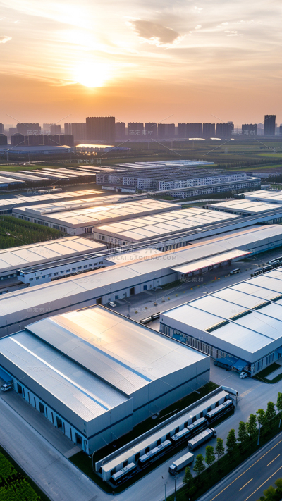 建筑通用现代化工业园区俯视拍摄图