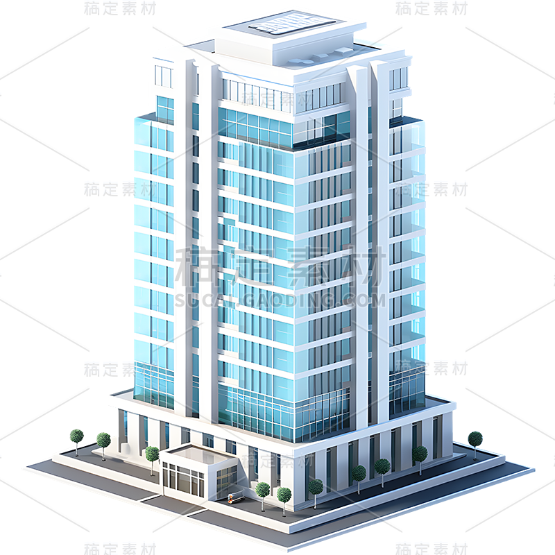立体3D大楼建筑大厦办公楼元素