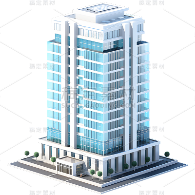 立体3D大楼建筑大厦办公楼元素