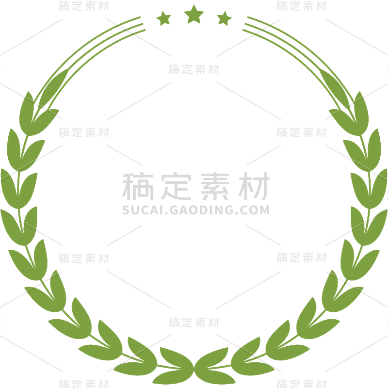 植物通用绿色麦穗边框元素素材