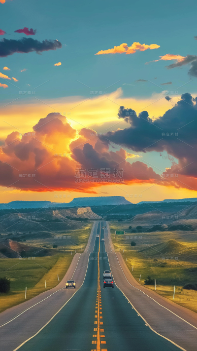 风光系列实景-马路山脉通用背景素材