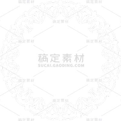 几何系列通用蕾丝白色圆圈元素素材
