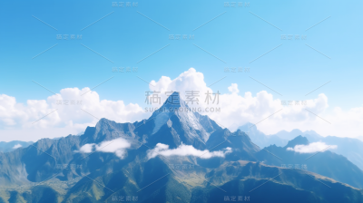 山峰山脉雪山自然风景景观