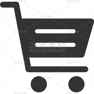 促销通用矢量黑色购物车图标元素素材
