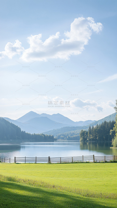 风光系列实景感户外自然草地山脉户外背景