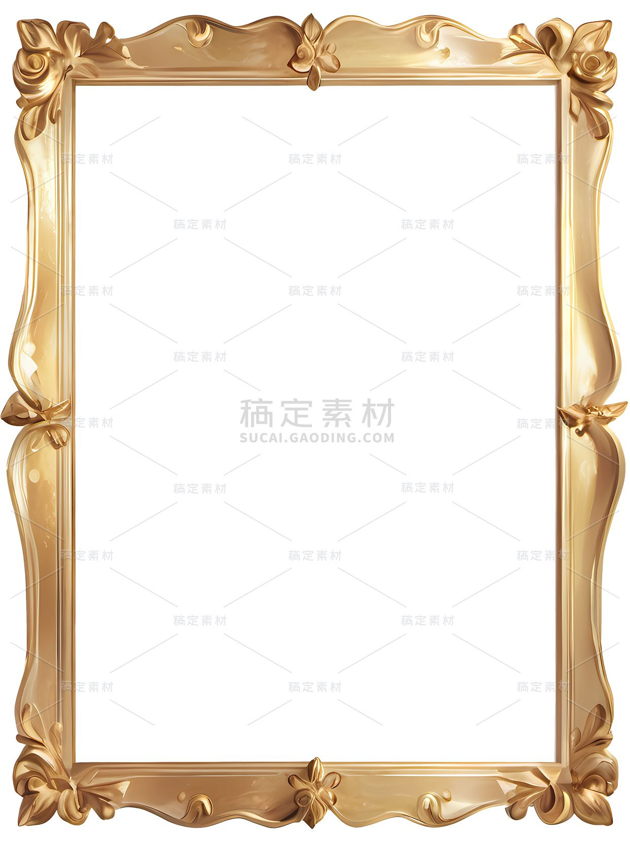 边框系列手绘水彩金色复古画框相框
