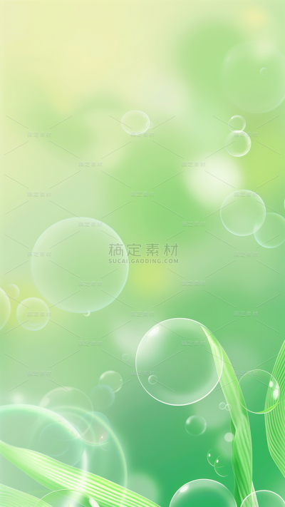 通用绿色泡泡春天背景