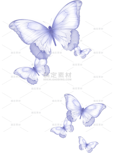 背景系列插画风紫色蝴蝶贴纸