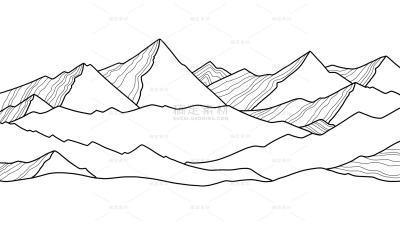 常规通用山脉线描背景素材