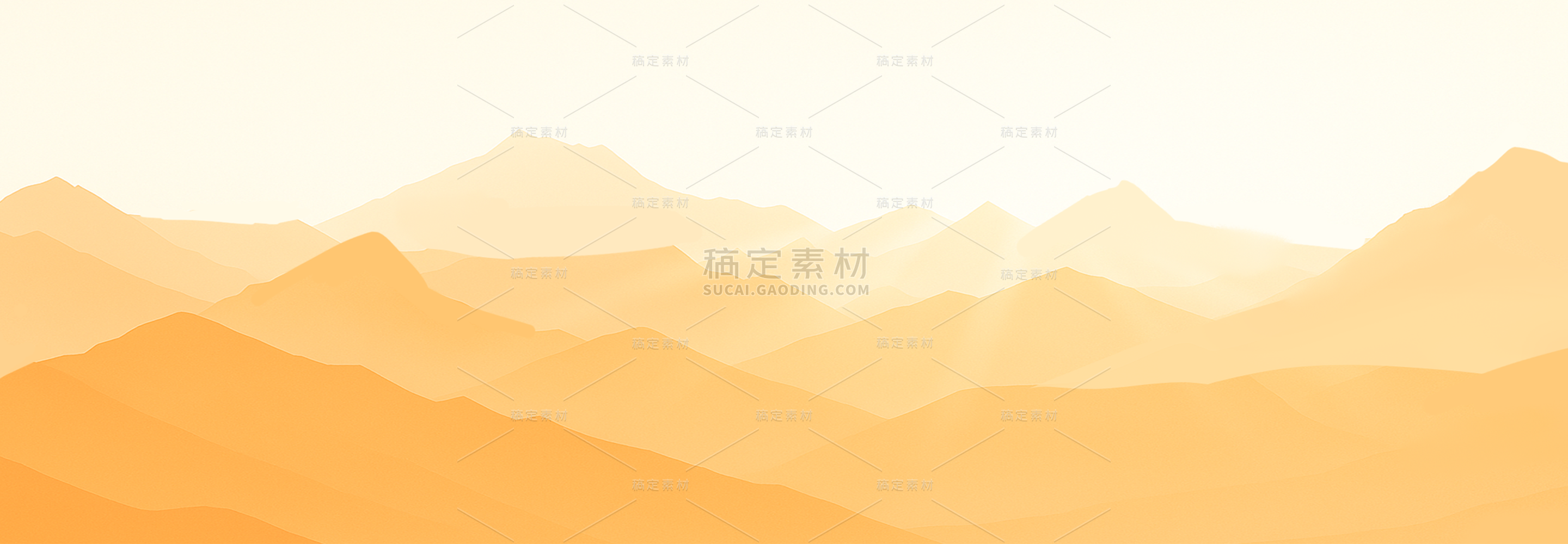 中国风系列金色水墨山脉元素（td）