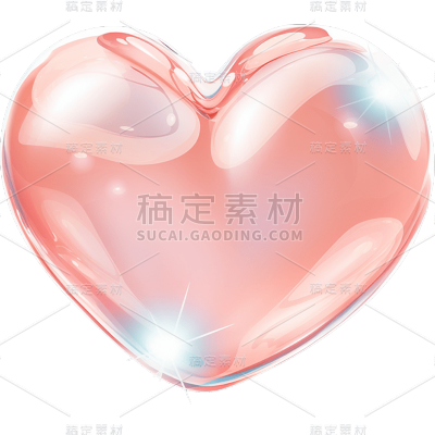 3D粉红爱心静态贴纸