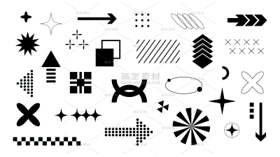 常规扁平几何符号组合元素素材