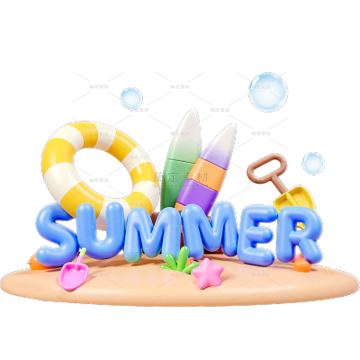 夏天软3D夏天气球元素