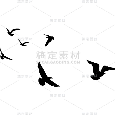 常规通用简约群飞大雁元素动物贴纸