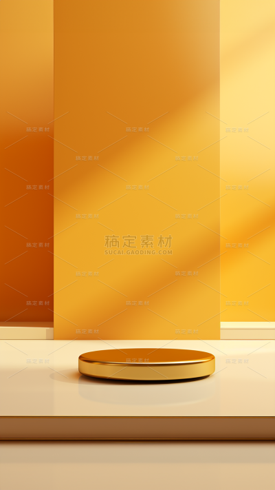 3D立体三维空间金色背景