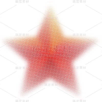 建党节通用彩色半调红色五角星星元素