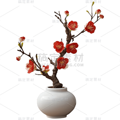 中国风禅意梅花盆栽