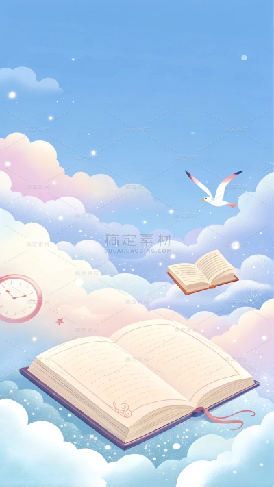 教育系列梦幻感书籍背景