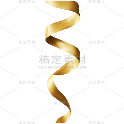 通用金色丝带彩带蝴蝶结装饰元素