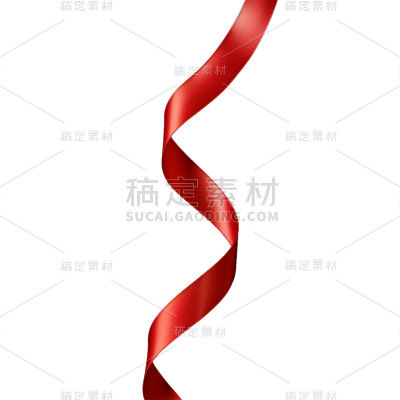 通用红色丝带彩带飘带装饰元素贴纸