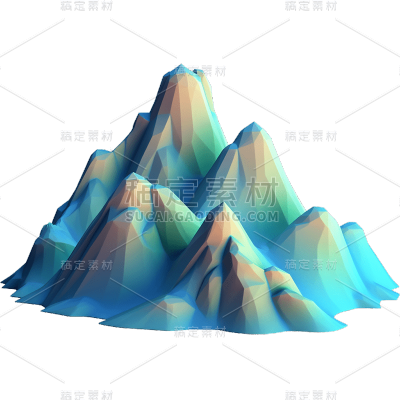 3D立体山脉贴纸