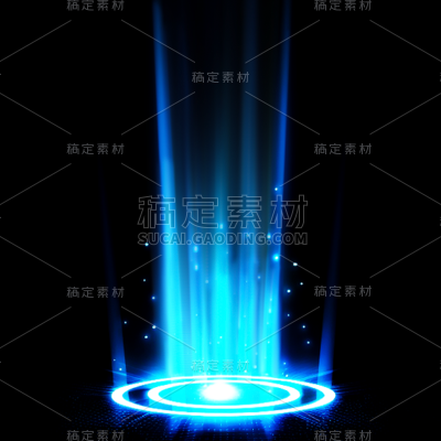 特效通用蓝色传送光束元素素材