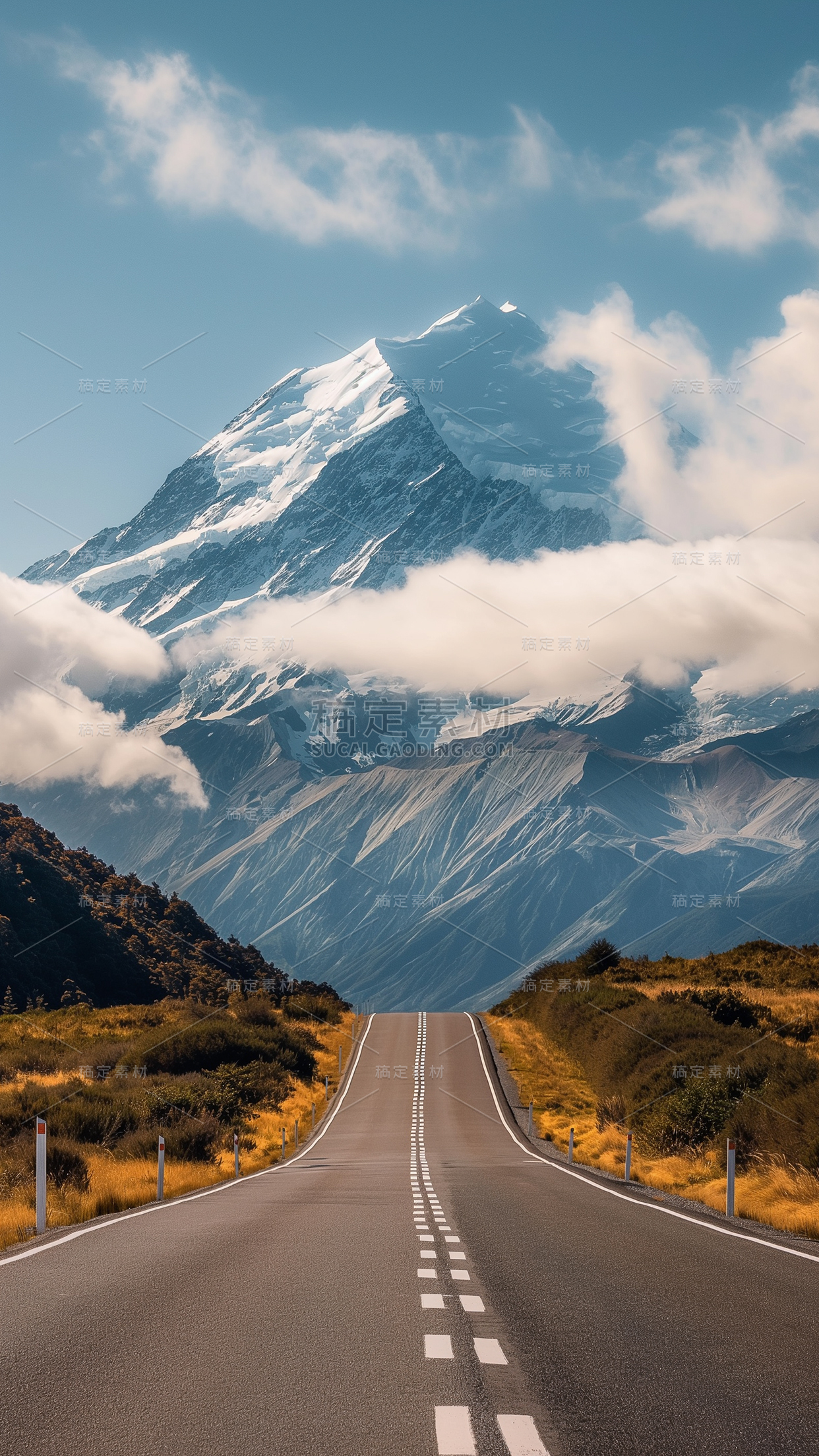 风光系列实景-马路山脉通用背景素材