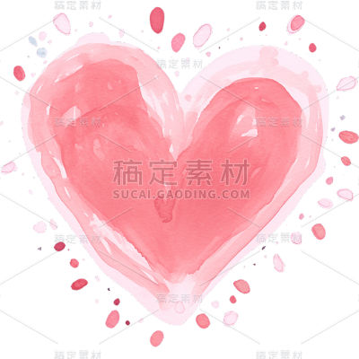 手绘风格粉红爱心静态贴纸