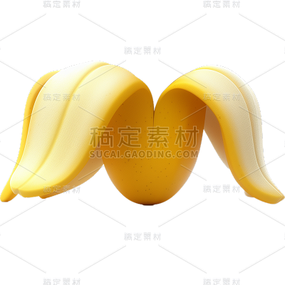 果蔬系列黄色3D香蕉通用元素素材