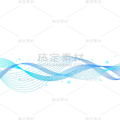 通用元素蓝色科技风科技感光效线条元素