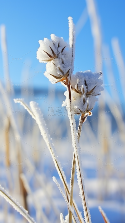 冬天冬季冬日雪景风景植物背景