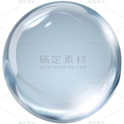 特效通用蓝色实景质感圆形水珠元素素材