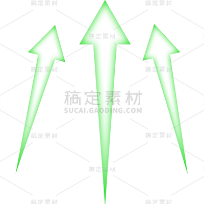 特效通用绿色透气箭头图标元素素材