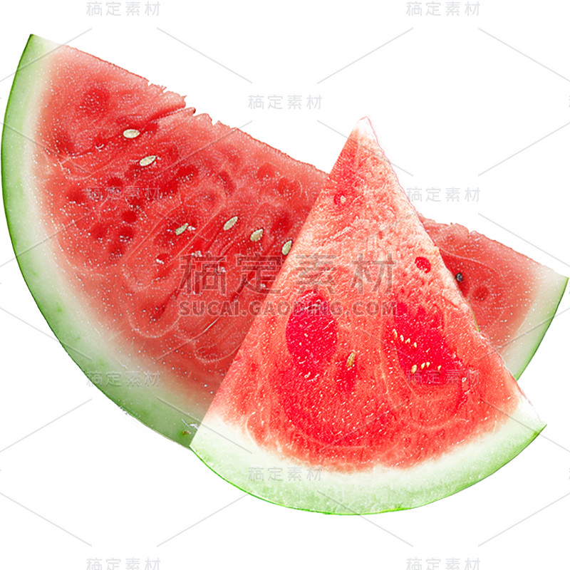 夏季果蔬系列实景半圆三角西瓜通用元素素材