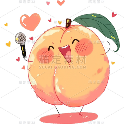 果蔬系列-通用-涂鸦插画拟人水果元素系列贴纸 