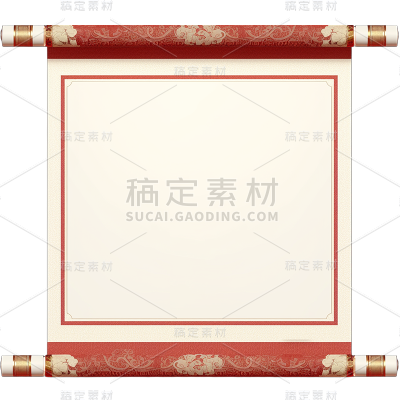 中国风通用立体卷轴元素素材
